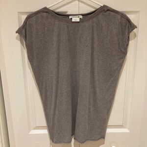 Lacoste Women's Heather Gray Cap-Sleeve Tee